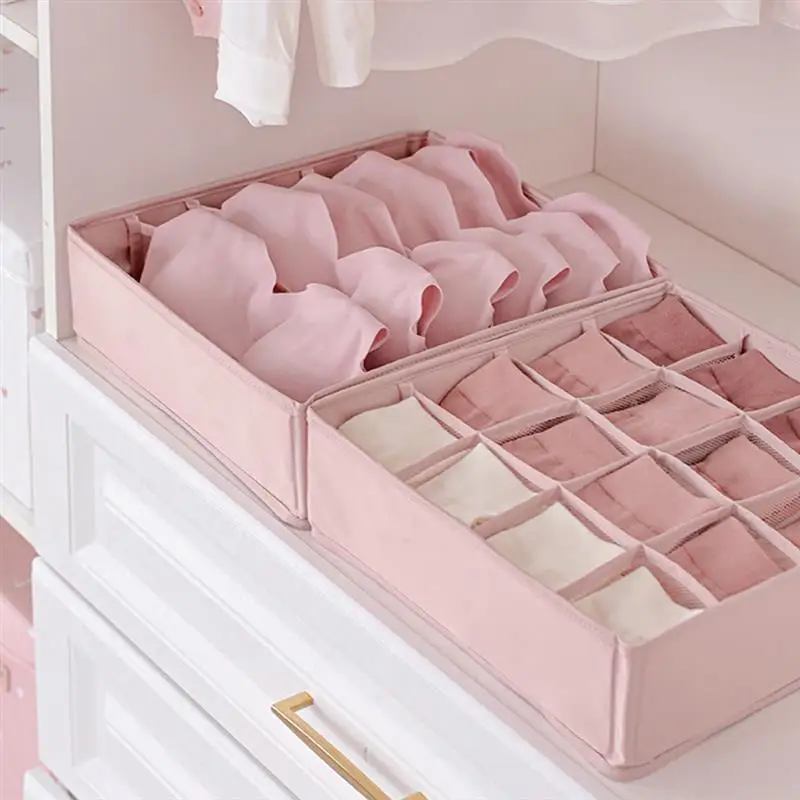 

Closet Underwear Organizer Foldable Bras Socks Household Storage Box Desk Bed Cabinet Dresser Underwear Drawer Divider