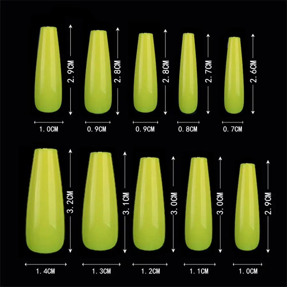 

500pcs Colorful False Nails Long Ballerina Coffin Shape Shiny Extra Long Full Wrap Solid Color Ballerina Nails DIY Manicure Tool