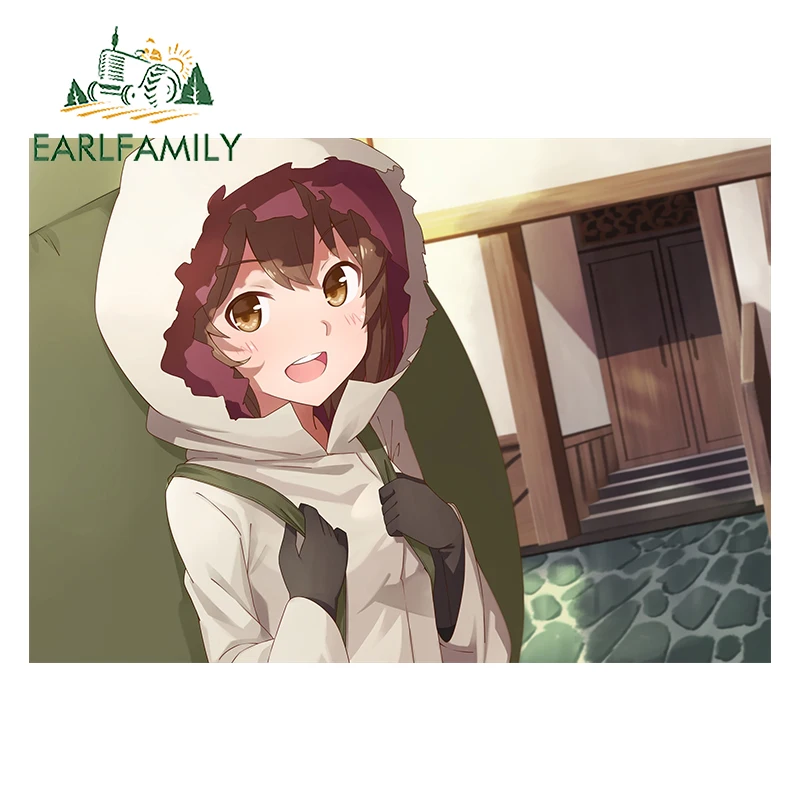 

EARLFAMILY 13cm x 9.2cm For Cute Anime Girl Decal Funny Car Sticker Bumper Windows Occlusion Scratch Creative Car Door Protector