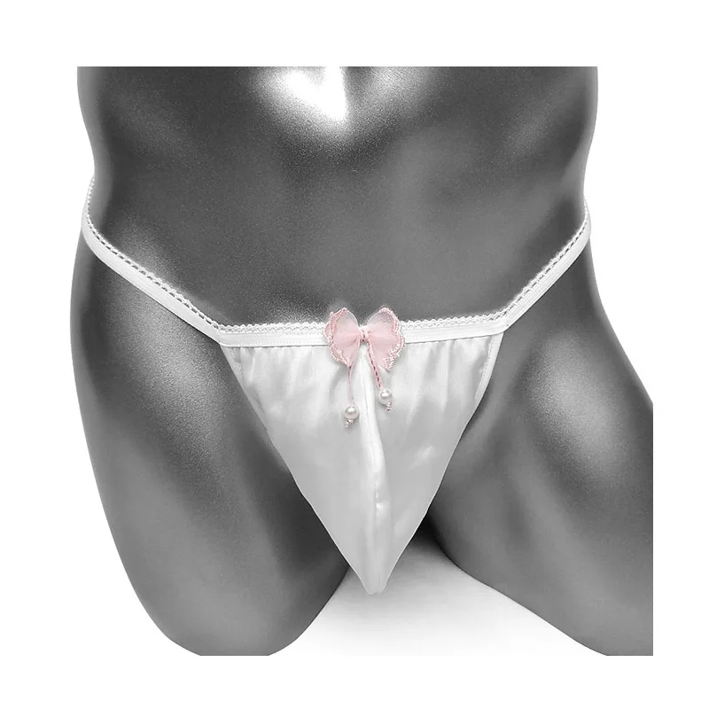 Мужские стринги и блестящее атласное сексуальное нижнее белье Мужское