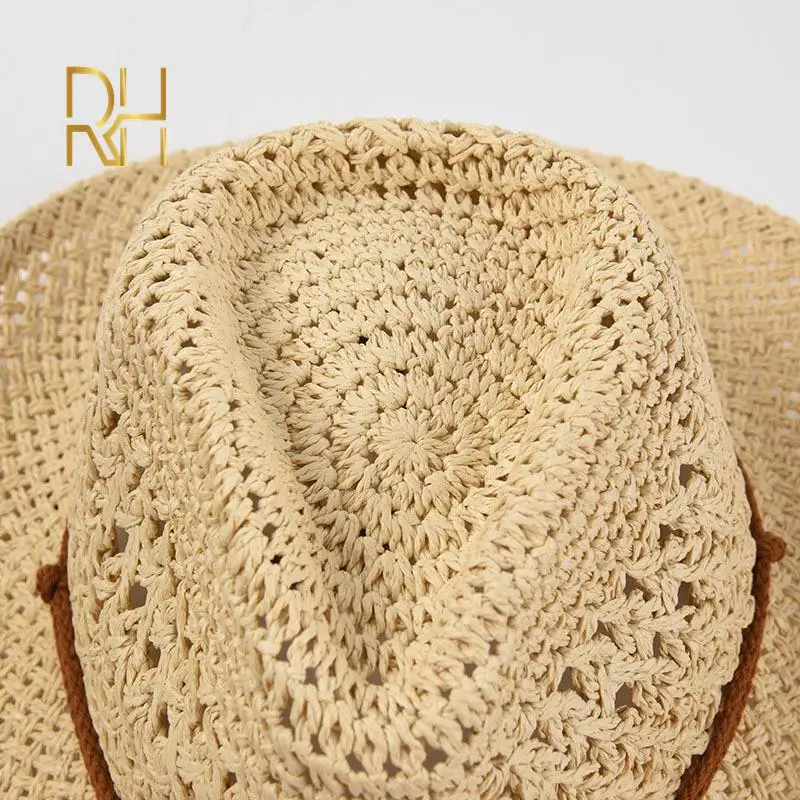 Женские летние Шапки шляпа Панама для защиты от солнца ручная работа соломенный