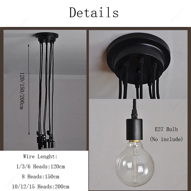 Loft Retro DIY Spider Pendant Lights Vintage Bar Hanging Light for Living Room Bedroom Industrial Decor Home Lighting Fixtures | Лампы и