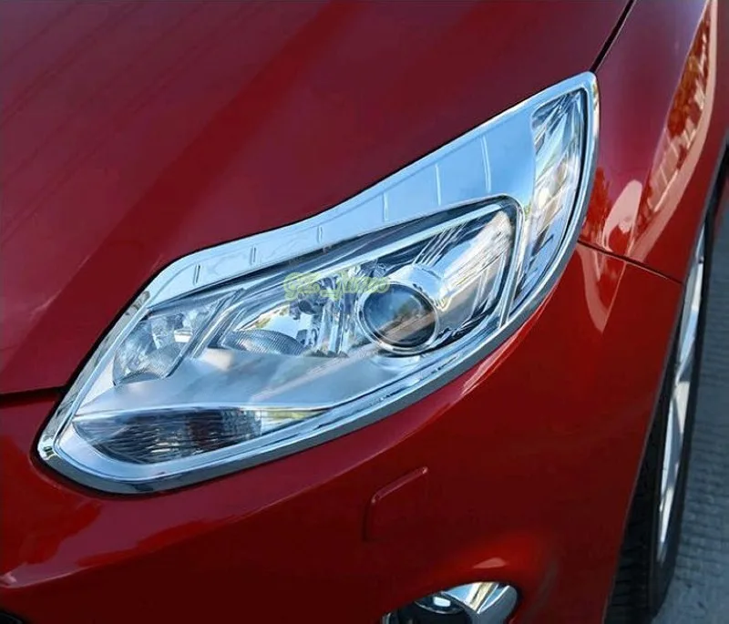 2 шт. хромированные накладки на фары Ford Focus 3 2012 2013|for ford focus|abs chrometrim cover |