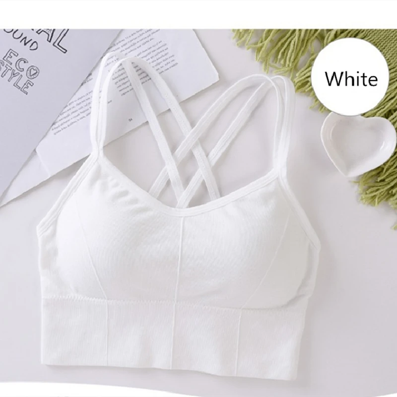 Beauty Back Sports Bra Women Padded Top Vest Tops Shock-Proof Gathering High-Intensity Yoga Cotton Underwear Fitness | Спорт и