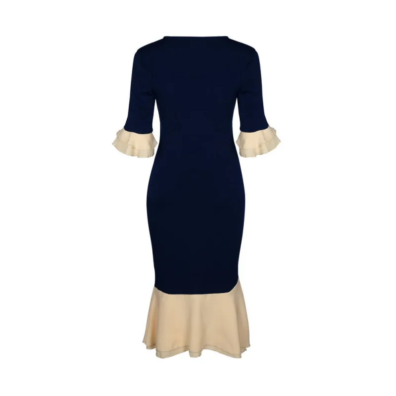 

Women's Fashion Dress 2020 Summer Sexy o Neck Tie Bow Half Sleeve Slim Irregular Dresses Office Lady Party Dress Plus Size S-4xl