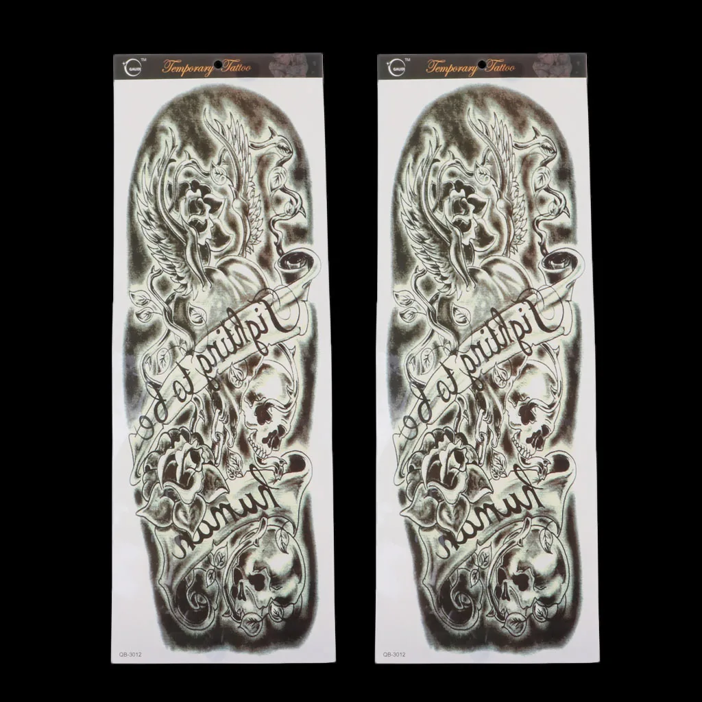 Временная татуировка на всю руку черные наклейки тело для мужчин и женщин (2