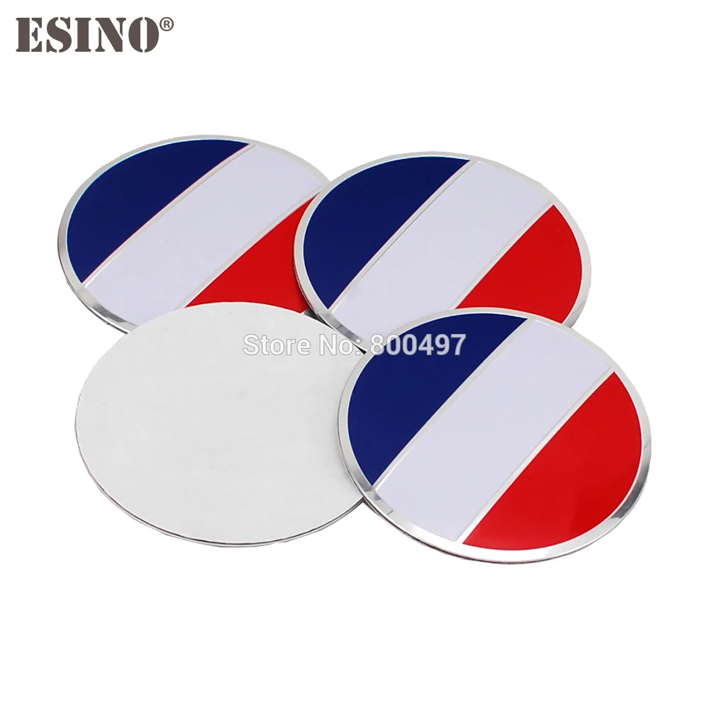 

40 x Car Styling France Flag 3D Metal Chrome Aluminium Alloy Wheel Center Cap Stickers Wheel Hub Cap Decals 3D Emblems Badges