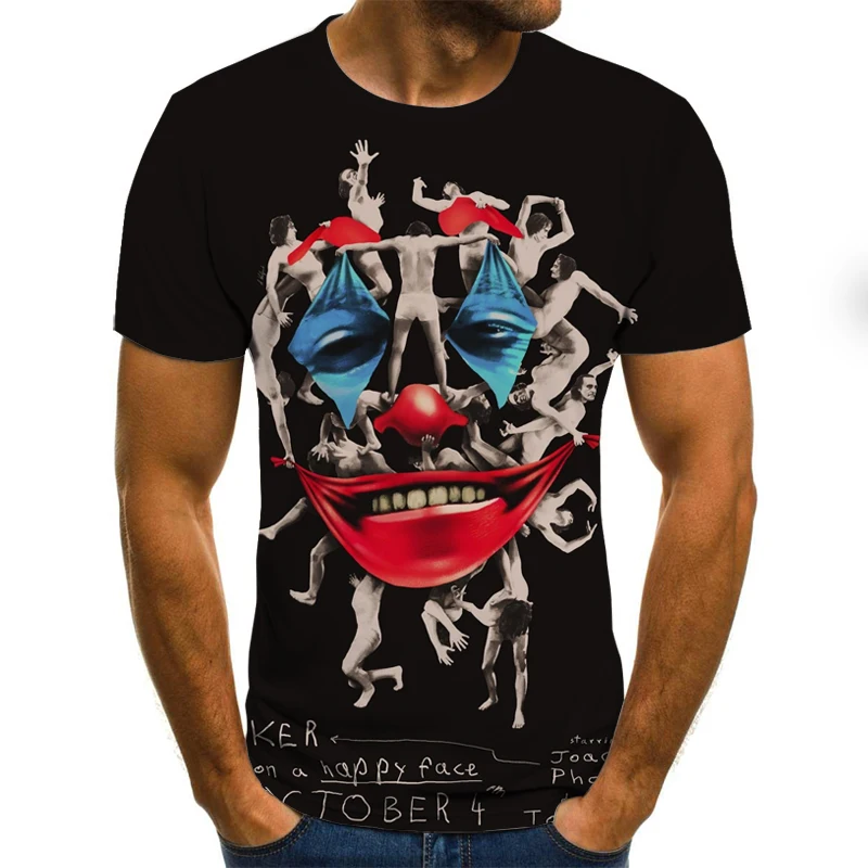 

2021 new 3DT men's short-sleeved shirts Frightening various pattern T-shirts men's O-neck shirts men's size streetwear