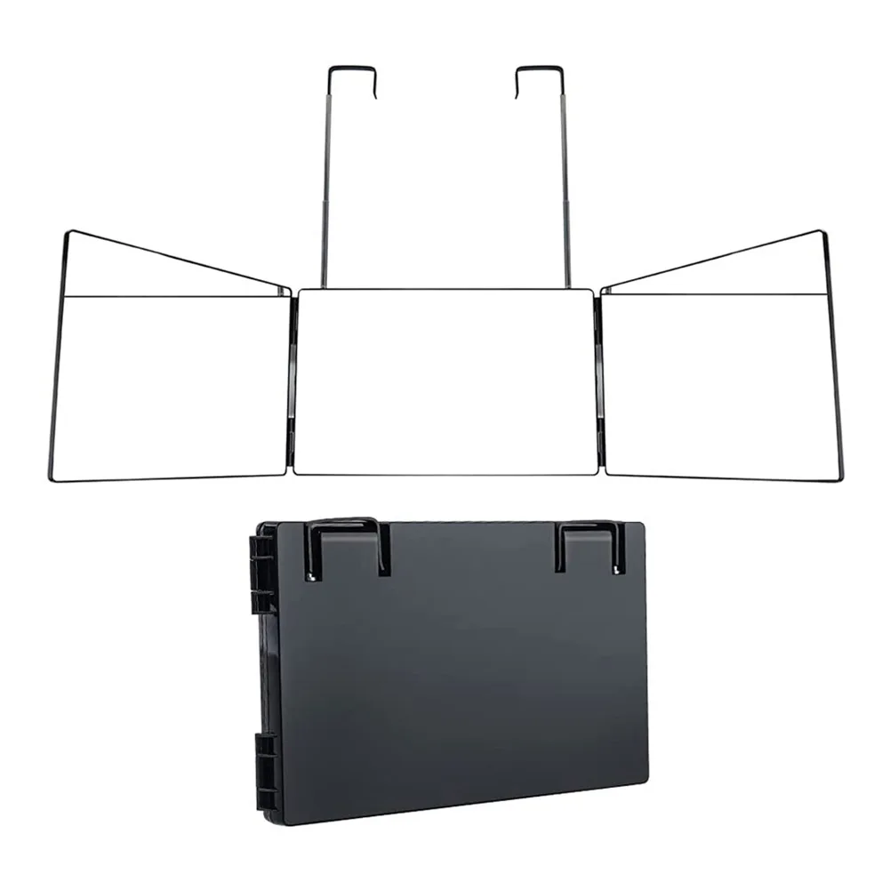 

Folding Makeup Mirror 3-Way Make Mirrorwith Led Self Hairdressing Mirror Three-fold Mirror Hair Cutting Styling DIY Haircut Tool