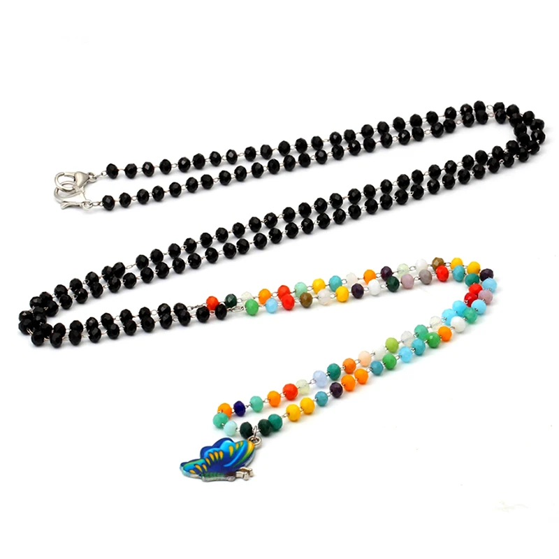 Новая женская цепочка на свитер аксессуары Мода Цвет риса бисерная цепь Кулон