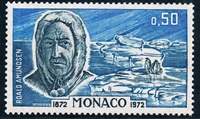 1pcsset new monaco post stamp 1972 polar explorer amenderson sculpture stamps mnh