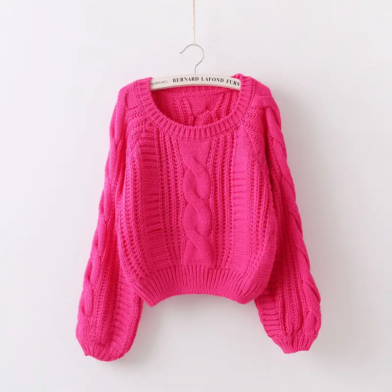 

2021 Women Sweater Pullovers Knitwear Winter Casual Female Thick Knitted Tops Jumpers Woman Long Sleeve Twist Warm Sweater W633