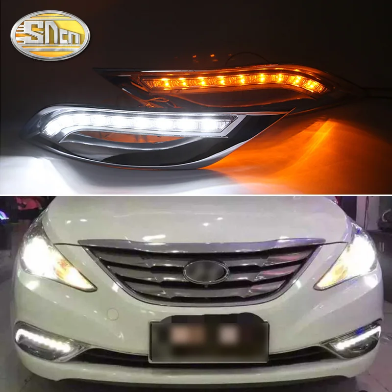 SNCN светодиодный дневные ходовые огни светильник для Hyundai Sonata 2011 2012 2013 2014 желтый