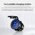 Автомобильное зарядное устройство с двумя USB-портами и вольтметром, 12 В24 В