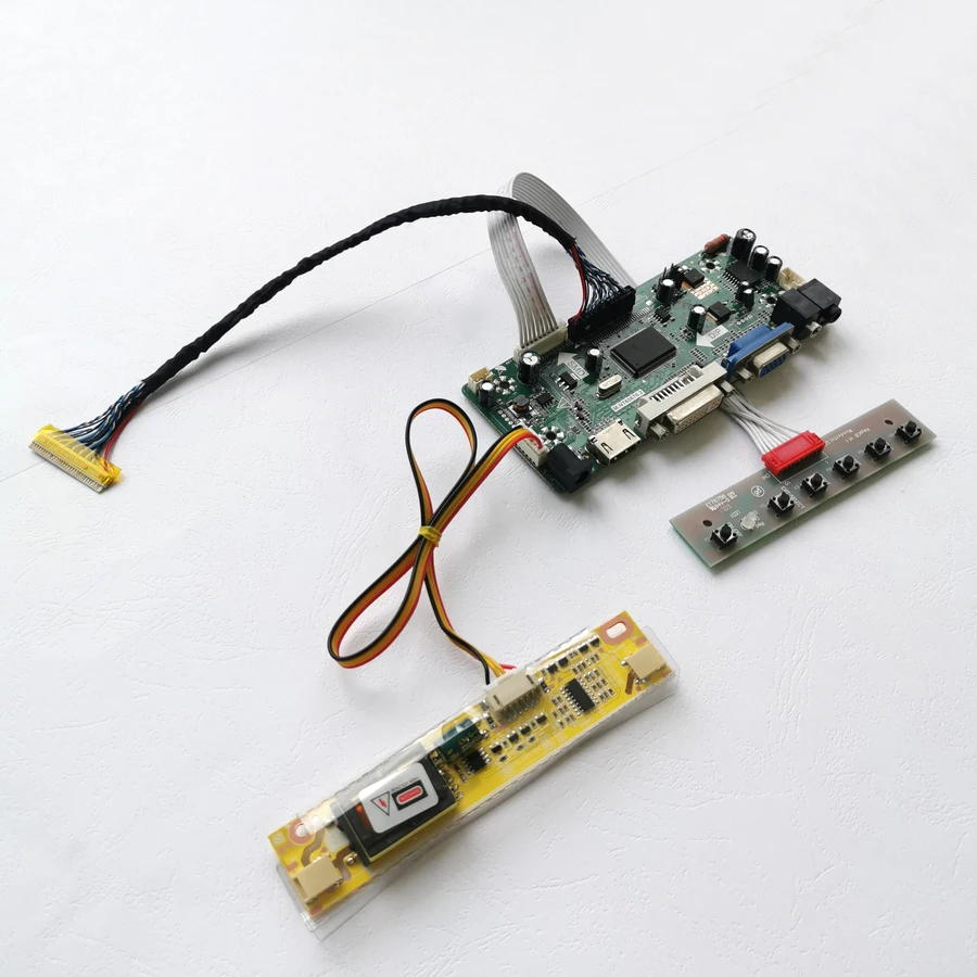 Плата контроллера ЖК-дисплея для LP154WU2 LTN154CT02 2-CCFL LVDS 30-Pin 15 4 &quot1920*1200 инвертор VGA + DVI