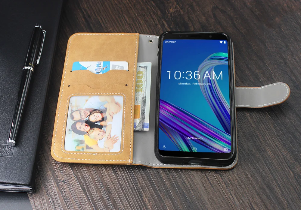 Винтажный кожаный чехол-книжка для ASUS ZenFone Max M1, роскошный чехол-кошелек из ТПУ для ASUS ZB555KL ZB556KL, чехол для телефона