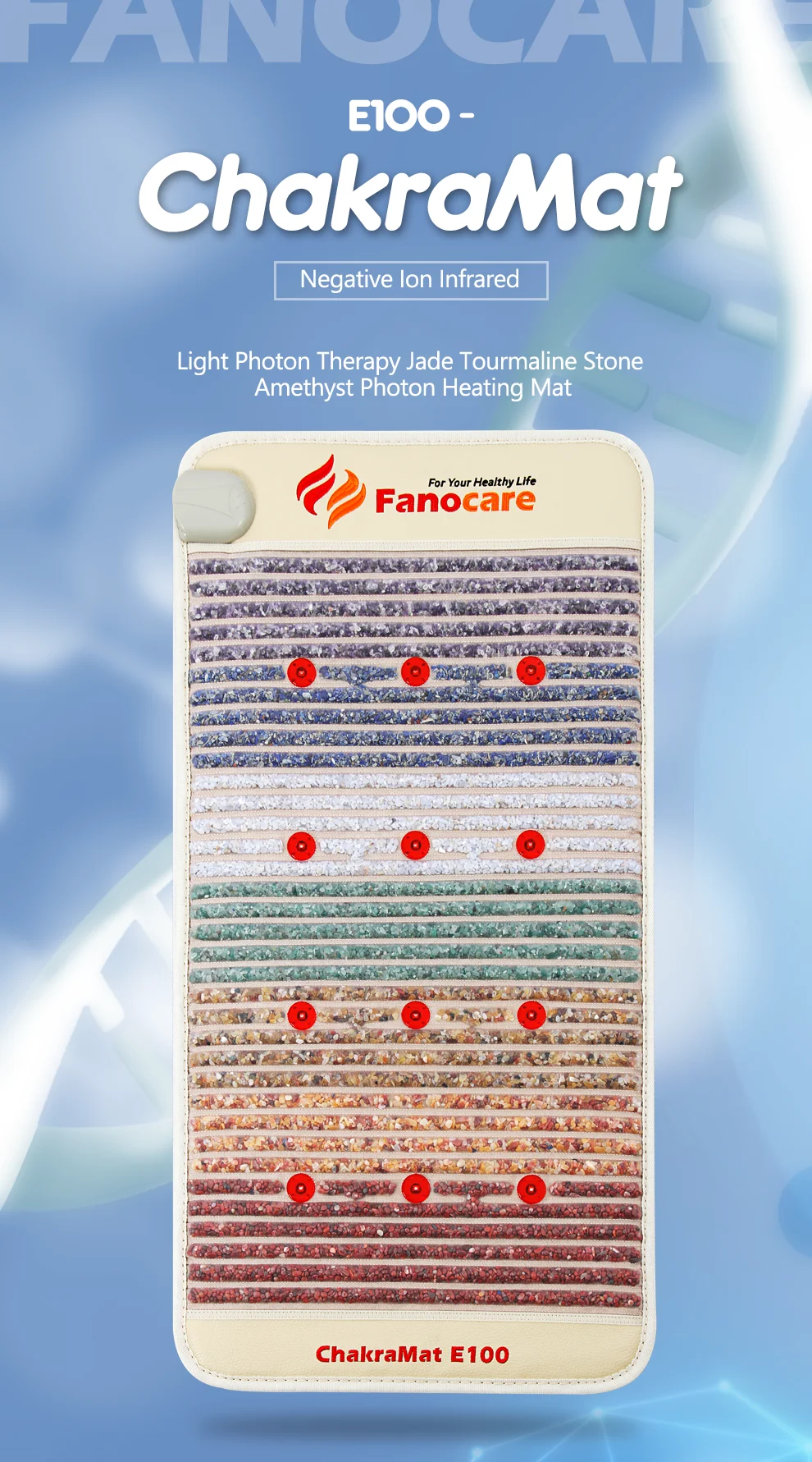 Fanocare отрицательные ионы, инфракрасный светильник для грелки фотонная терапия нефритовый турмалин камень аметист фотонный коврик 100x50 см
