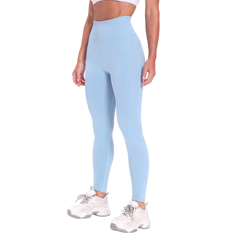 New High Waist Seamless Leggings Elastic Breathable Yoga Pants Running Fitness Sports Clothes Athletic Exercise Put Hip Leggings