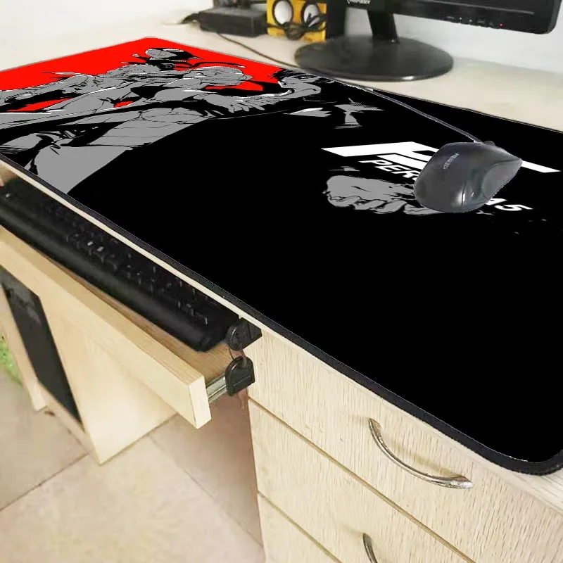 Большой Настольный коврик для мыши Mairuige Persona 5 из аниме с фиксируемой кромкой