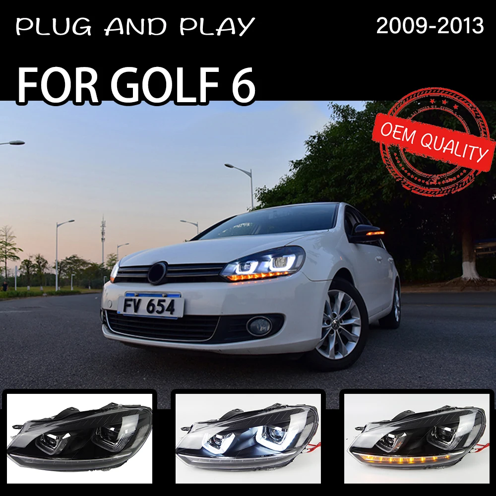 

Фара для автомобиля VW Golf 6 2009-2012 Golf6 MK6 головной светильник s туман светильник s дневные ходовые светильник DRL H7 светодиодный Bi ксеноновые ламп...