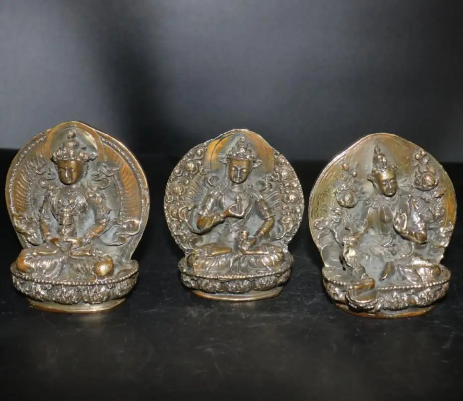 

China brass lotus sit Buddha crafts statue