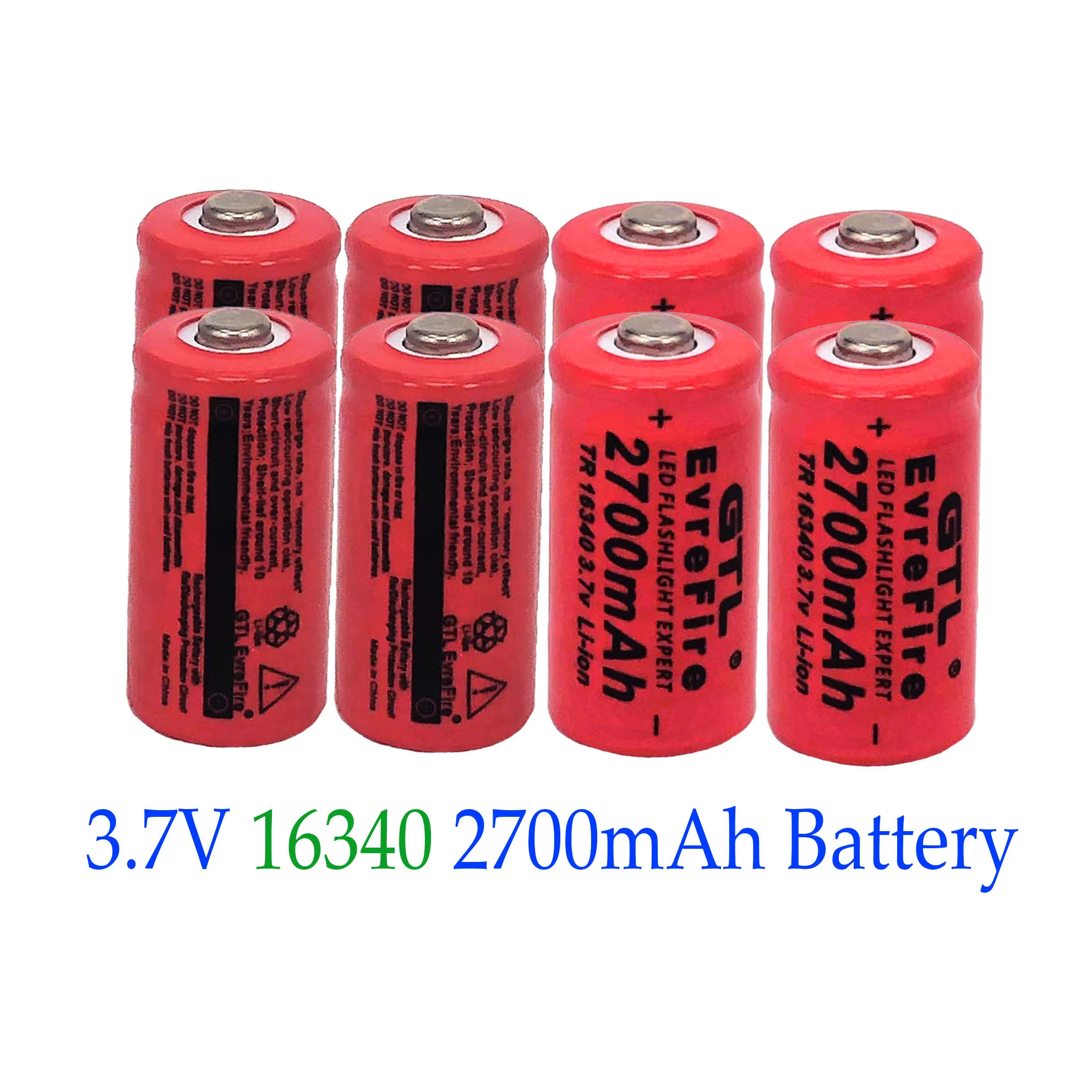 Новый 2700 мА/ч Перезаряжаемые 3 7 V Li-Ion 16340 батареи CR123A Батарея светодиодный фонарик