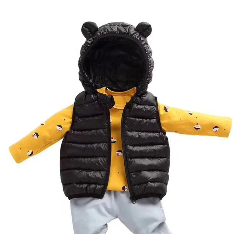 2019 г. Осенне-зимний жилет для мальчиков теплые куртки девочек мягкий пуховый