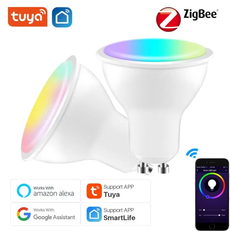 

Tuya Zigbee Smart Bulb G10 RGBCW Home Light Lamp Smart Life App Stepless Dimming Bulbs Voice Control Work With Alexa Google Home
