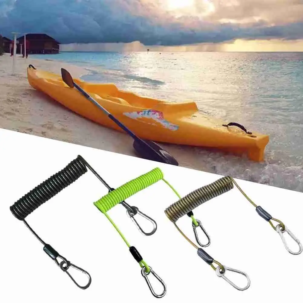 

Retractable Tool Lanyard Fishing Coiled Lanyard Heavy Duty Safety Rope Wire Rope For Kayak Paddles Sea Fishing