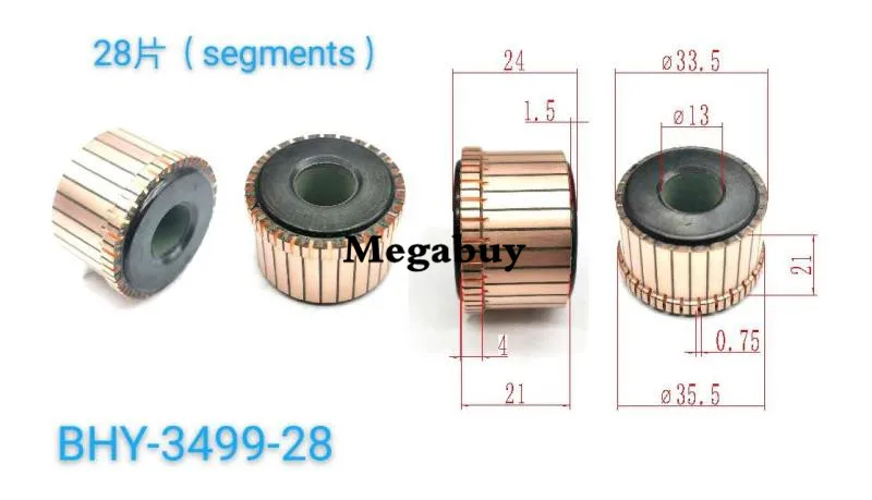 

13x33.5x24mm 28p Copper Bars Alternator Electric Motor Commutator Copper Commutator Armature Commutator 3499
