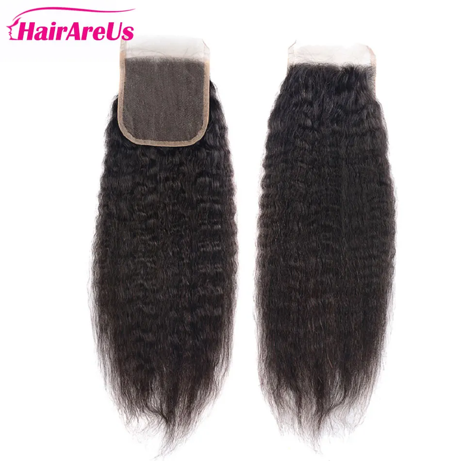 

HD Lace Closure 5x5 Undetectable Transparent Yaki Straight Lace Closure Only 100% Brazilian Remy Human Hair Closure Pre Plucked