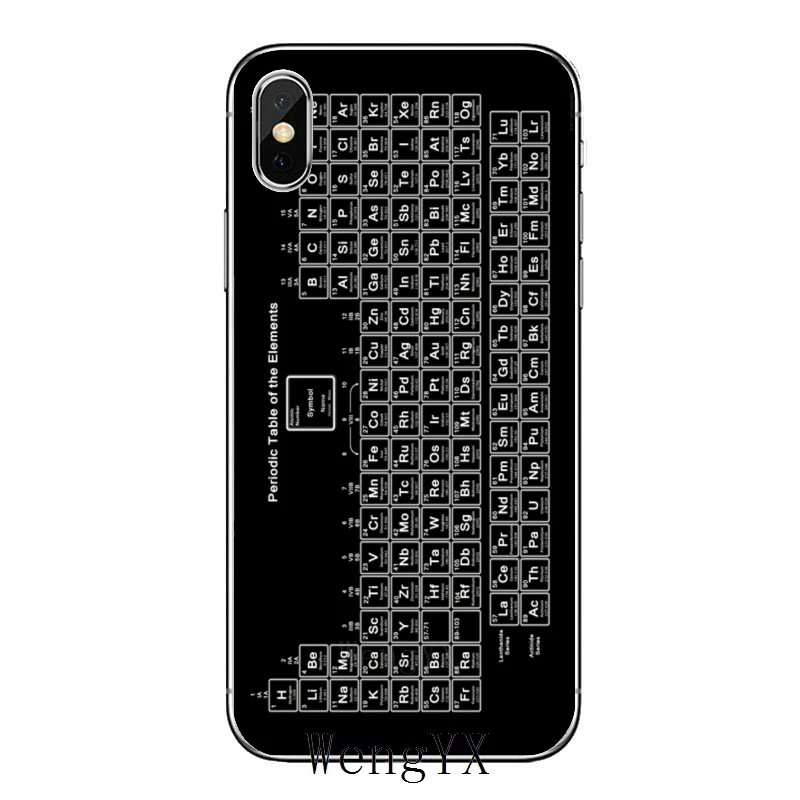 Чехол для iPhone 12 Mini 11 Pro Max XS XR X 8 7 Plus 6 6S 5 5S SE 2020 с периодической таблицей по химии