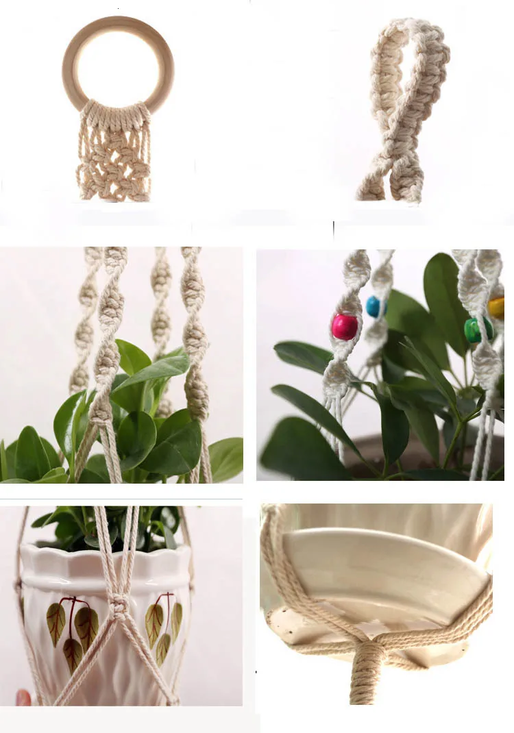 Hot sales handmade macrame plant hanger flower /pot hanger for wall decoration countyard garden