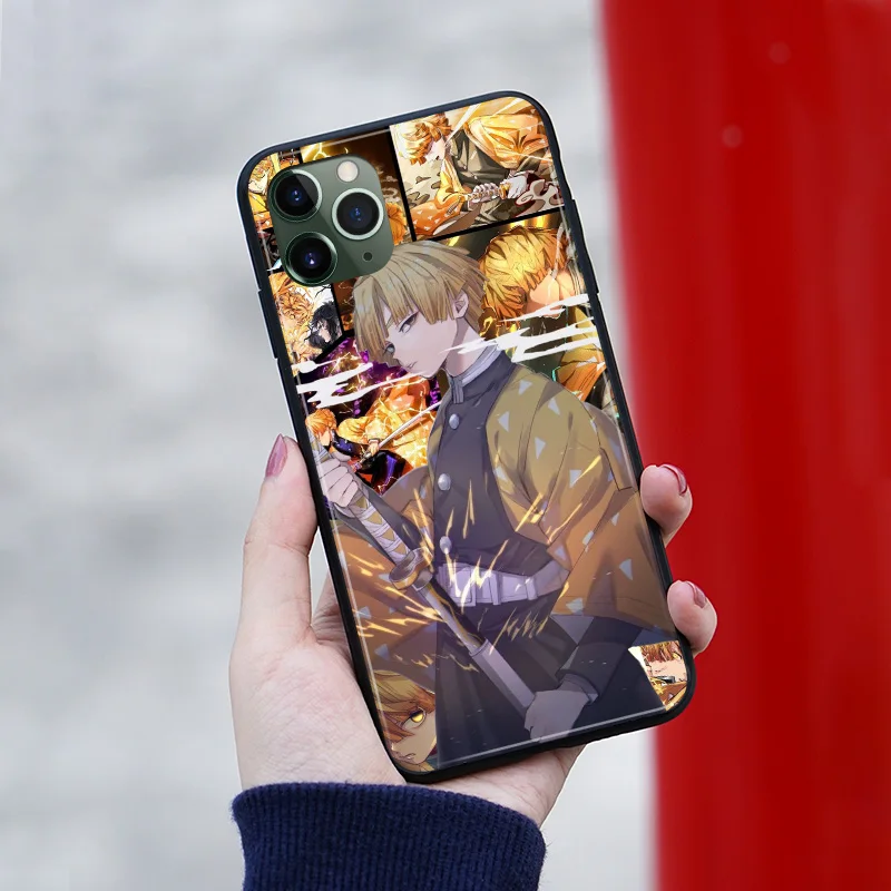 zenitsu agatsuma demon slayer kimetsu no yaiba phone case cover shell for iphone se 6s 7 8 6splus 7plus 8plus x xr xs 11 pro max free global shipping