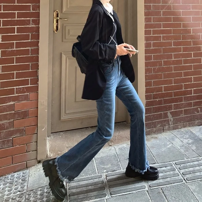 Новинка осени 2021 облегающие джинсы с высокой талией для женщин эластичные