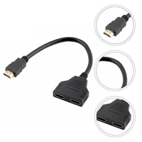2 pcs video splitter adapter cable 1080p male to dual female adapter wire