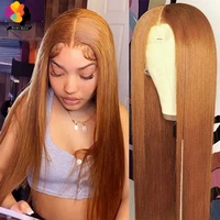 honey blonde colored lace front wig for women pre plucked highlight brown peruvian straight lace front wigs human hair remyblue
