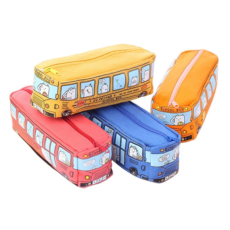 

1pc Creative Canvas Car Pencil Case School Supplies Pencil Cases For Girls Boys Stationery Pen Bag Learning Supplies 19*6*6.5cm