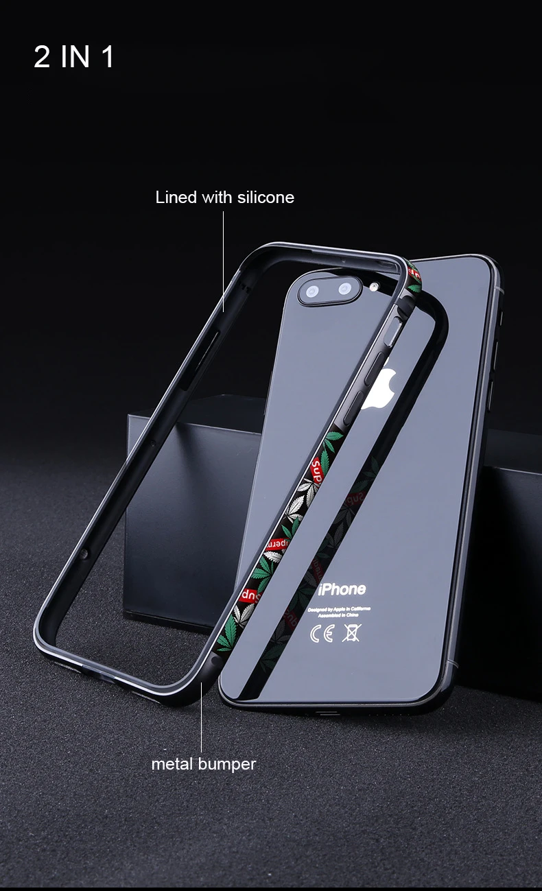 Силиконовый алюминиевый чехол-бампер для iPhone 7 8, чехол с металлической рамкой для iPhone 7 Plus 8 Plus, мягкий резиновый противоударный бампер