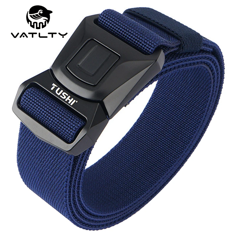 

2021 105CM to 125CM Elastic Belt Men Hard Alloy Quick Unlock Buckle Military Army Belt Strong Nylon Unisex Sports Stretch Belt