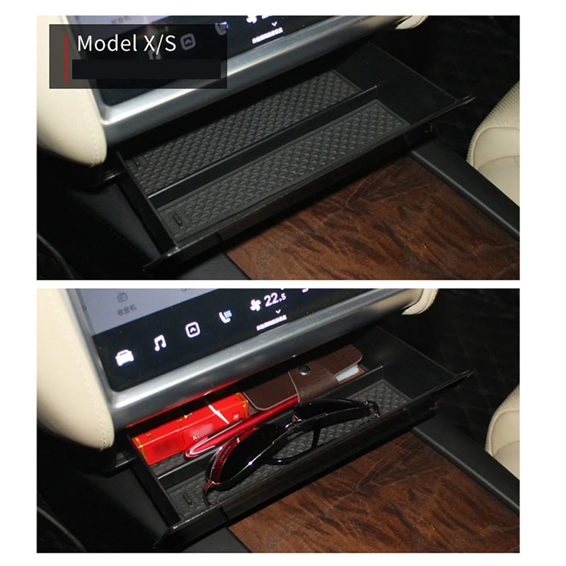 for Tesla Model X S 2014-2019 Accessories Car Center Console Organizer Tray Armrest Cubby Drawer Storage Box | Автомобили и