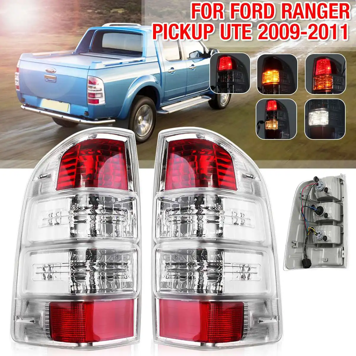 

Left/Right Car Rear Tail Light Assembly Brake Lamp With Bulb Wiring Harness For Ford Ranger Pickup Ute 2008 2009 2010 2011