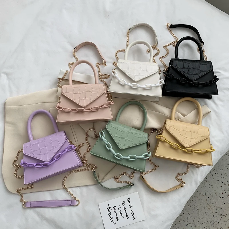 Сумки через плечо с крокодиловым узором для женщин 2020 маленькая сумка цепочкой
