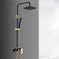 luxury shower bathroom ceiling shower douche black shower system shower fixture white shower head brass shower faucet set