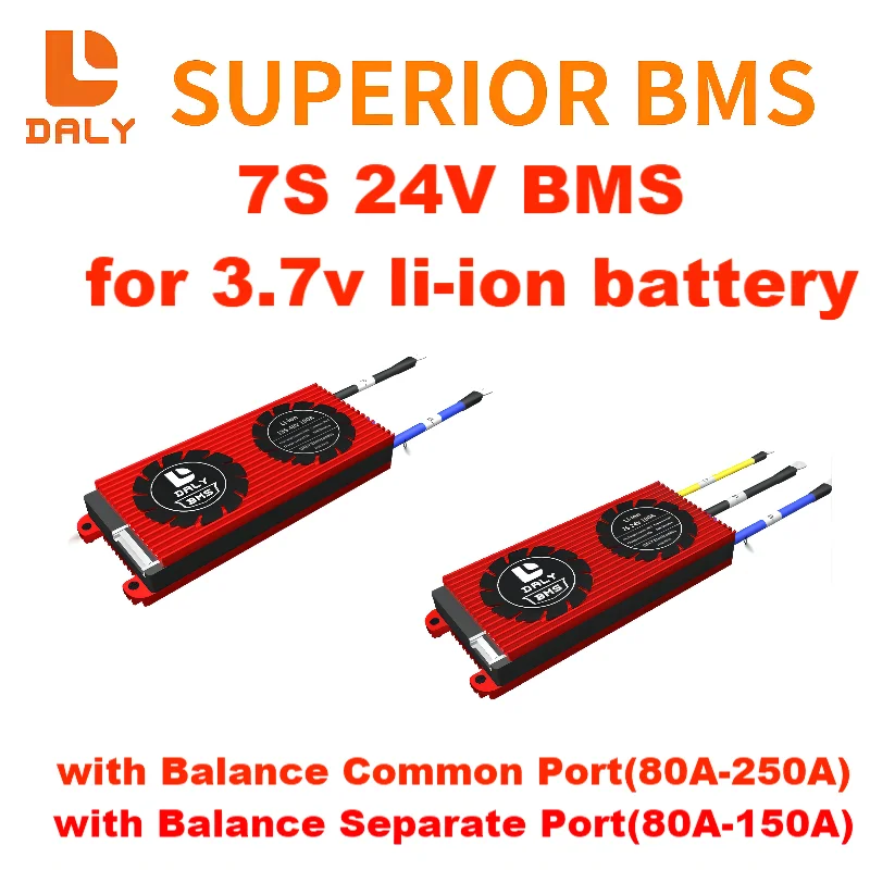 

Daly BMS 7s 24v 80A 100A 120A 150A 200A 250A 3.7V 18650 Lithium Battery Pack Li Ion with Balance for Solar Battery Motorcycle