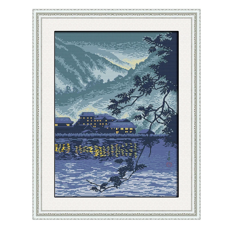 

Набор для вышивки с пейзажем Joy Sunday, Набор для вышивки крестиком с принтом и подсчетом DMC, набор для рукоделия «сделай сам», украшение для дом...