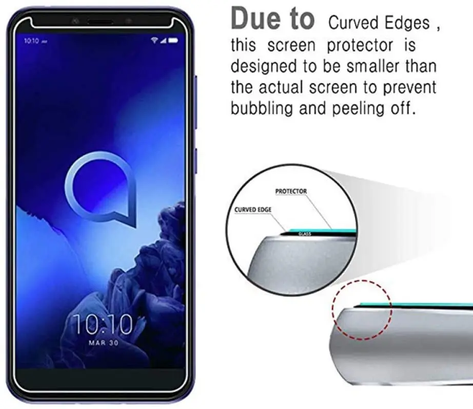 9D защитная пленка из закаленного стекла для Alcatel Работает с любым оператором 1A 1V 1B