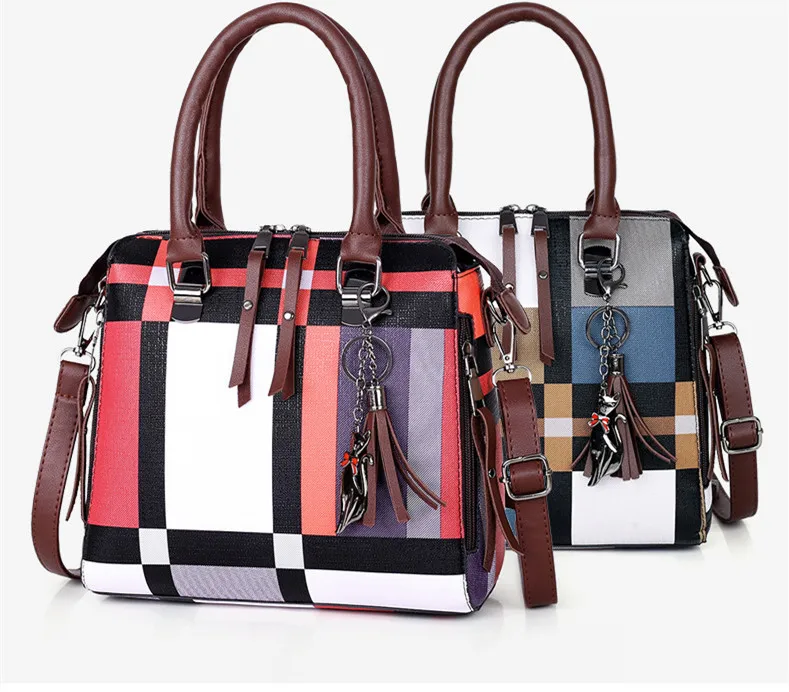 Wushangai роскошные сумки новые 4 шт. набор женская сумка в клетку на плечо дорожная