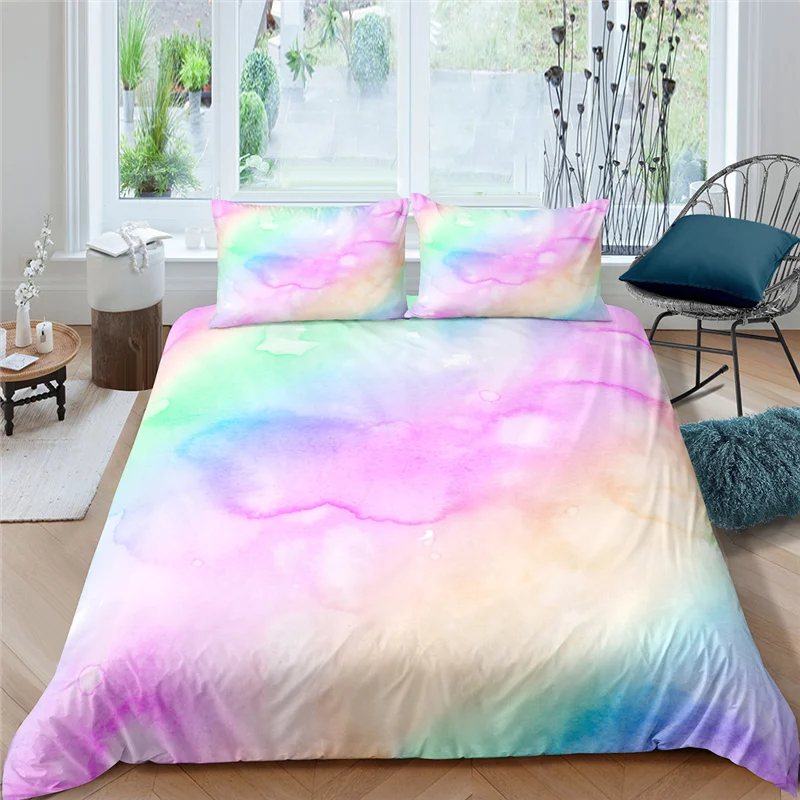 

ZEIMON Drop ship 3D Bedding Set Queen Soft Bedclothes Twin Colorful Print Duvet Cover with Pillowcase 2/3pcs Bed cover