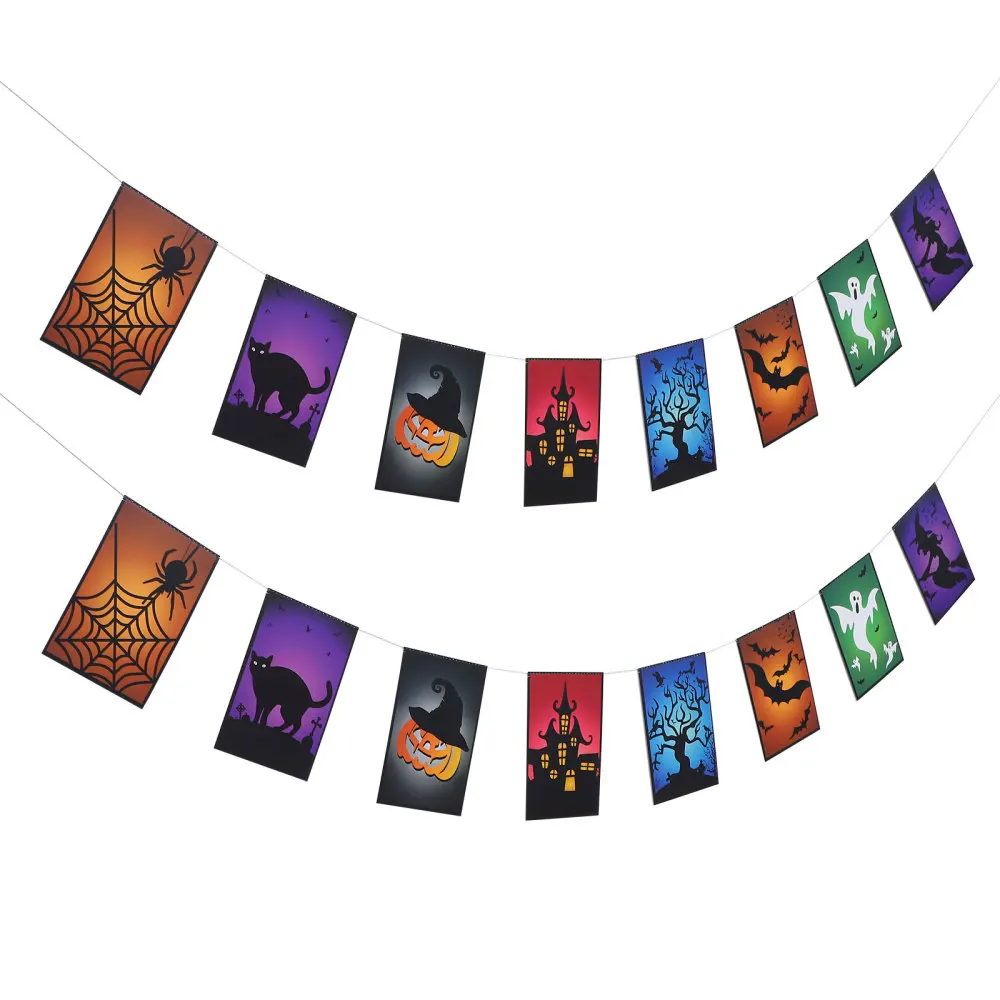 

2Pcs Creepy Design String Flags Sturdy Hangings (Assorted Color)